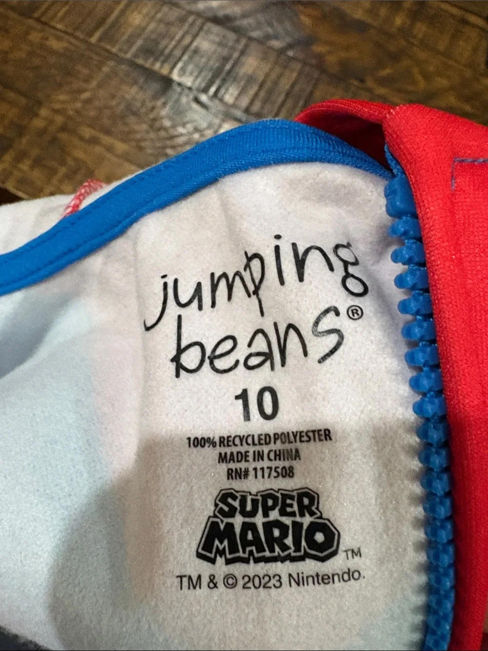 Super Mario Red and Blue Superhero Hoodie by Jumping Beans size 10